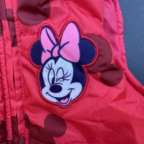 Disney Minnie Mouse Toddler Size 18 months Puffy Winter Vest With Mouse Ears - Picture 2 of 13